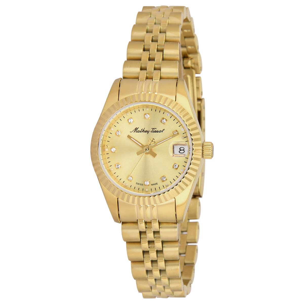 Mathey-Tissot Swiss Made Analog Gold Dial Watch For Women - D710PDI