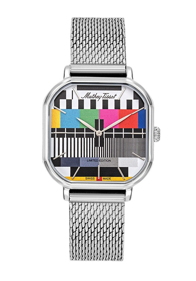 Mathey-Tissot Swiss Made Monsoon Square Quatrz Multicolor Dial Analog Watch For Ladies - D7917TV