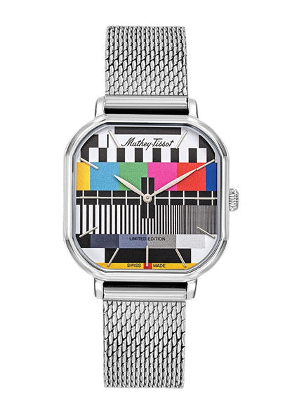 Mathey-Tissot Swiss Made Monsoon Square Quatrz Multicolor Dial Analog Watch For Ladies - D7917TV