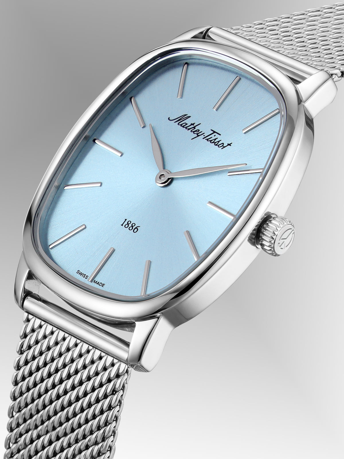 Mathey-Tissot Swiss Made Quartz Blue Dial Analog Watch - Ladies D7919ASK