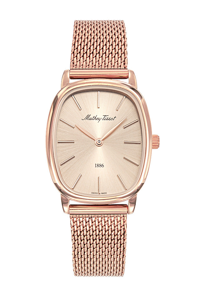 Mathey-Tissot Swiss Made Quartz Rose Gold Dial Analog Watch - Ladies D7919PDI