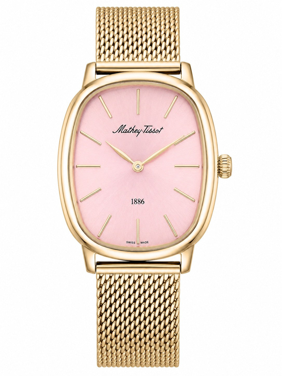 Mathey-Tissot Swiss Made Quartz Pink Dial Analog Watch - Ladies D7919PK