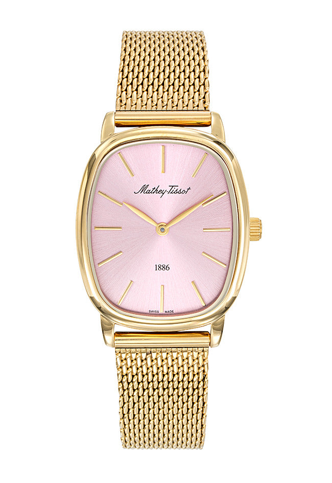Mathey-Tissot Swiss Made Quartz Pink Dial Analog Watch - Ladies D7919PK