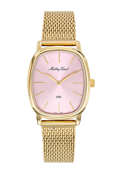 Mathey-Tissot Swiss Made Quartz Pink Dial Analog Watch - Ladies D7919PK