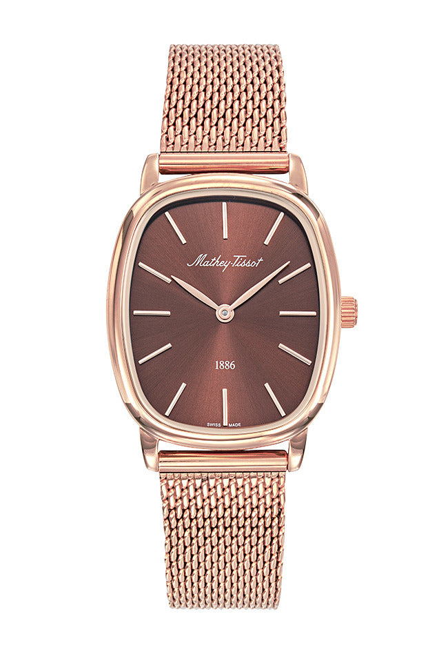 Mathey-Tissot Swiss Made Quartz Brown Dial Analog Watch - Ladies D7919PM