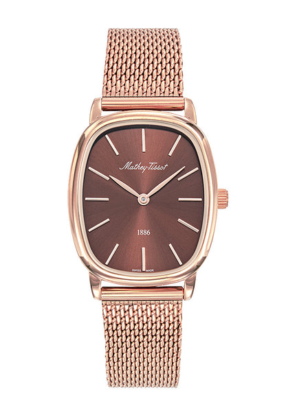 Mathey-Tissot Swiss Made Quartz Brown Dial Analog Watch - Ladies D7919PM