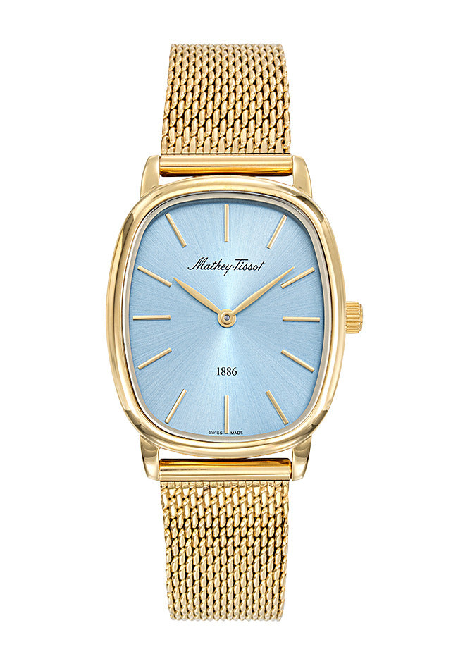 Mathey-Tissot Swiss Made Quartz Blue Dial Analog Watch - Ladies D7919PSK