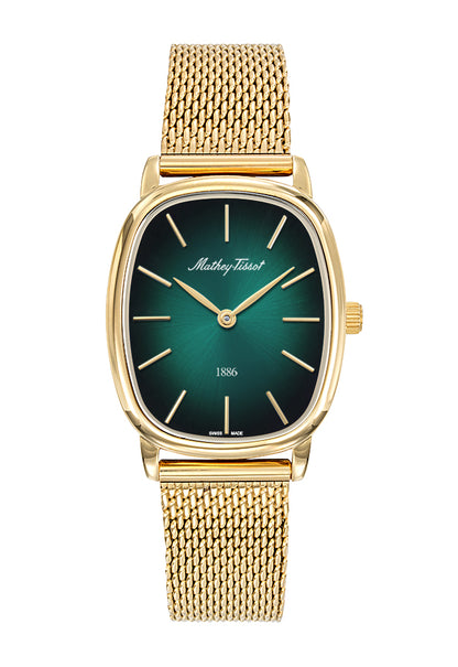Mathey-Tissot Swiss Made Quartz Green Dial Analog Watch - Ladies D7919PV