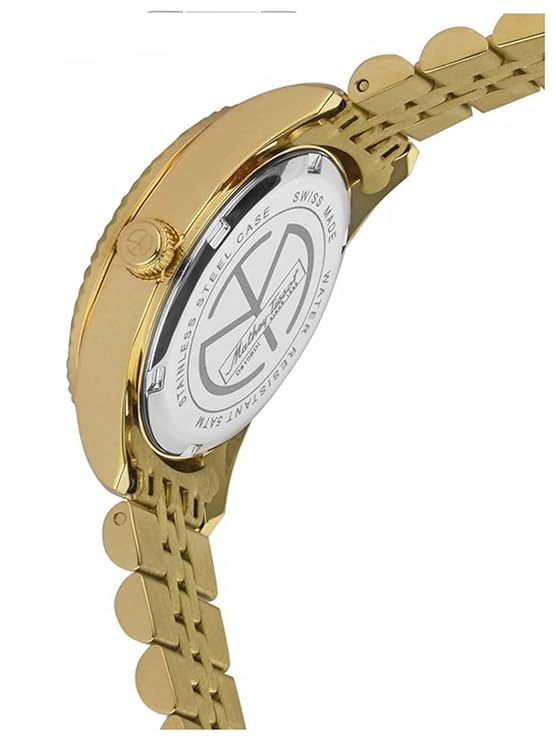 Mathey-Tissot Stainless Steel White Dial Analogue Watch for Women -D809Pqyi, Gold Band