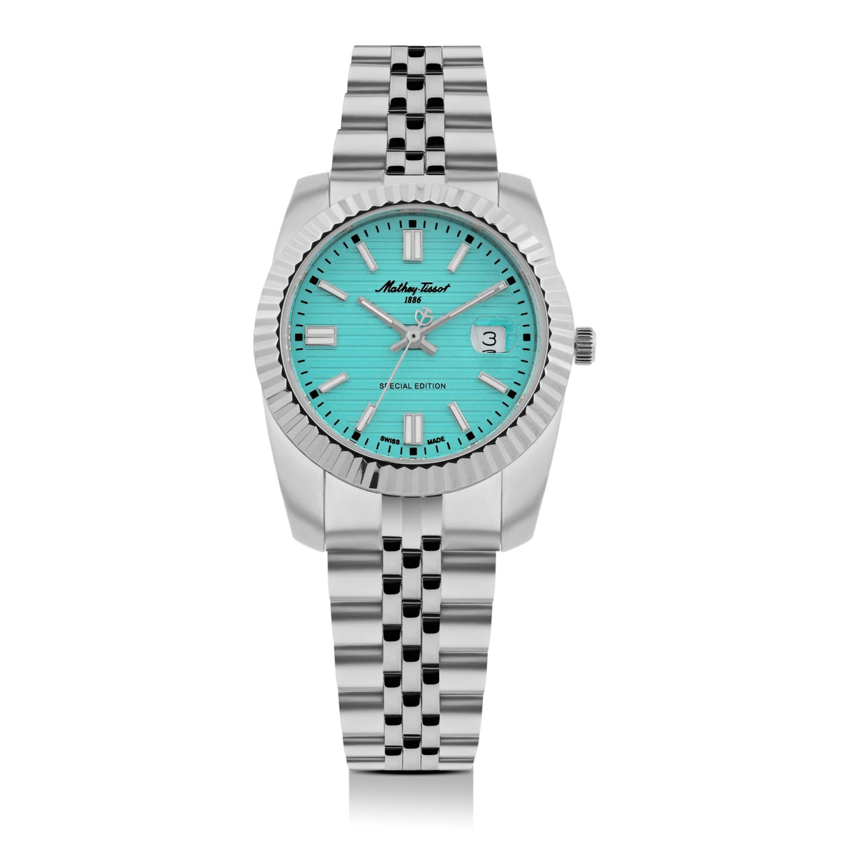 Mathey-Tissot Swiss Made Mathy III Special Edition Blue Dial Analog Watch For - Ladies D810TI