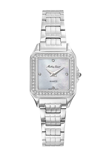 Mathey-Tissot Swiss Made Quartz White Mother of Pearl Dial Analog Watch - Ladies D971AQI