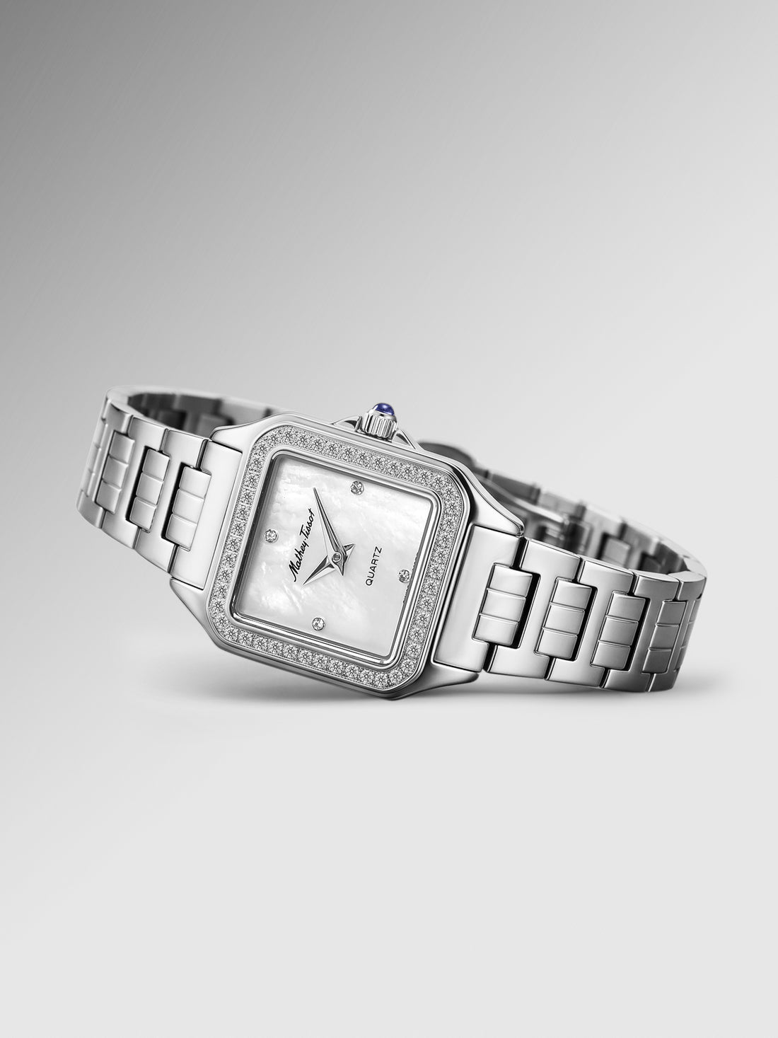 Mathey-Tissot Swiss Made Quartz White Mother of Pearl Dial Analog Watch - Ladies D971AQI
