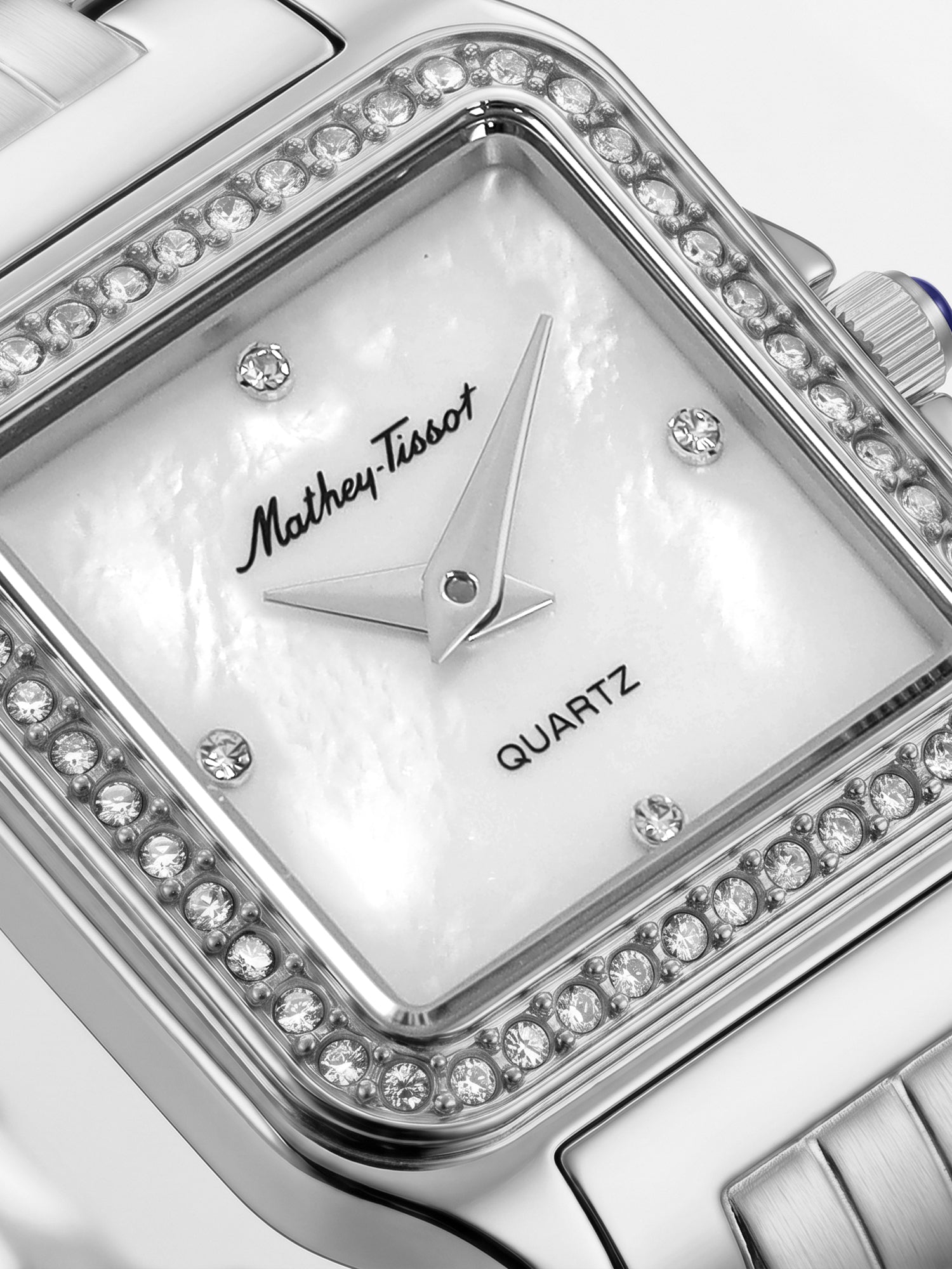 Mathey-Tissot Swiss Made Quartz White Mother of Pearl Dial Analog Watch - Ladies D971AQI