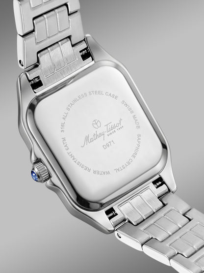 Mathey-Tissot Swiss Made Quartz White Mother of Pearl Dial Analog Watch - Ladies D971AQI