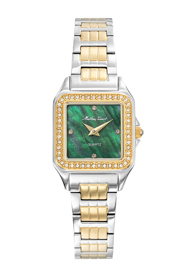 Mathey-Tissot Swiss Made Quartz  Green Dial Analog Watch - Ladies D971BQYV