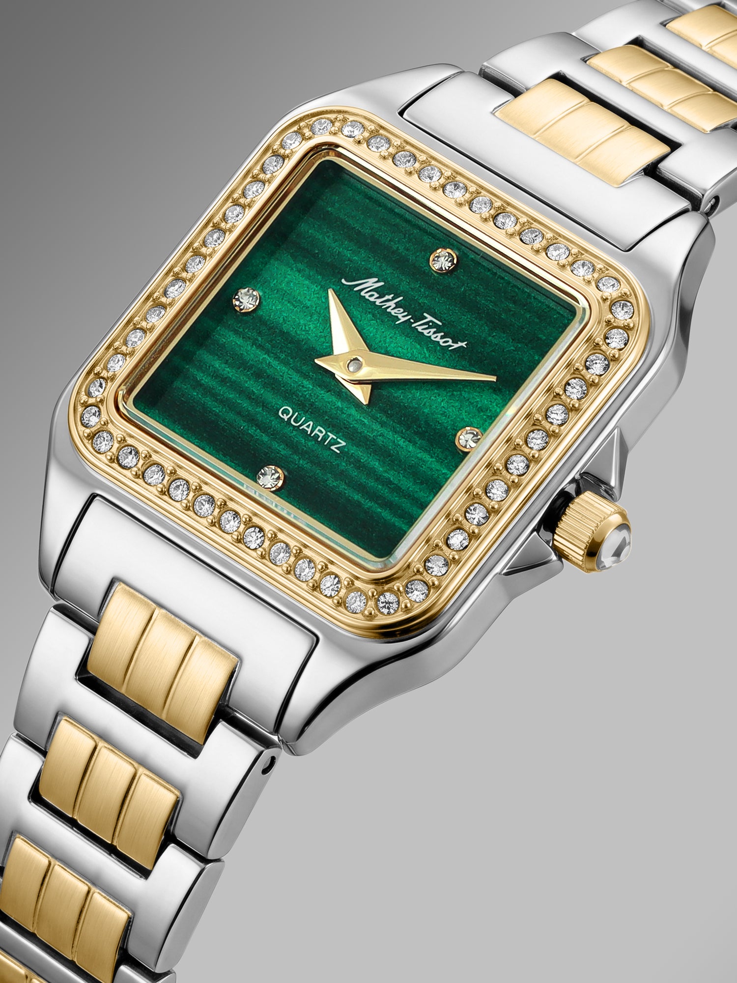 Mathey-Tissot Swiss Made Quartz  Green Dial Analog Watch - Ladies D971BQYV