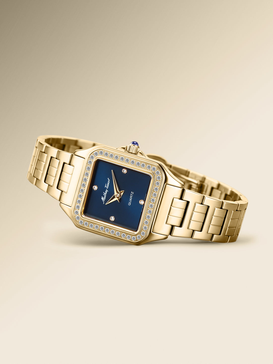 Mathey-Tissot Swiss Made Quartz Blue Dial Analog Watch - Ladies D971PQYBU