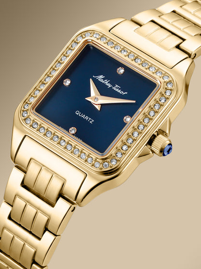 Mathey-Tissot Swiss Made Quartz Blue Dial Analog Watch - Ladies D971PQYBU