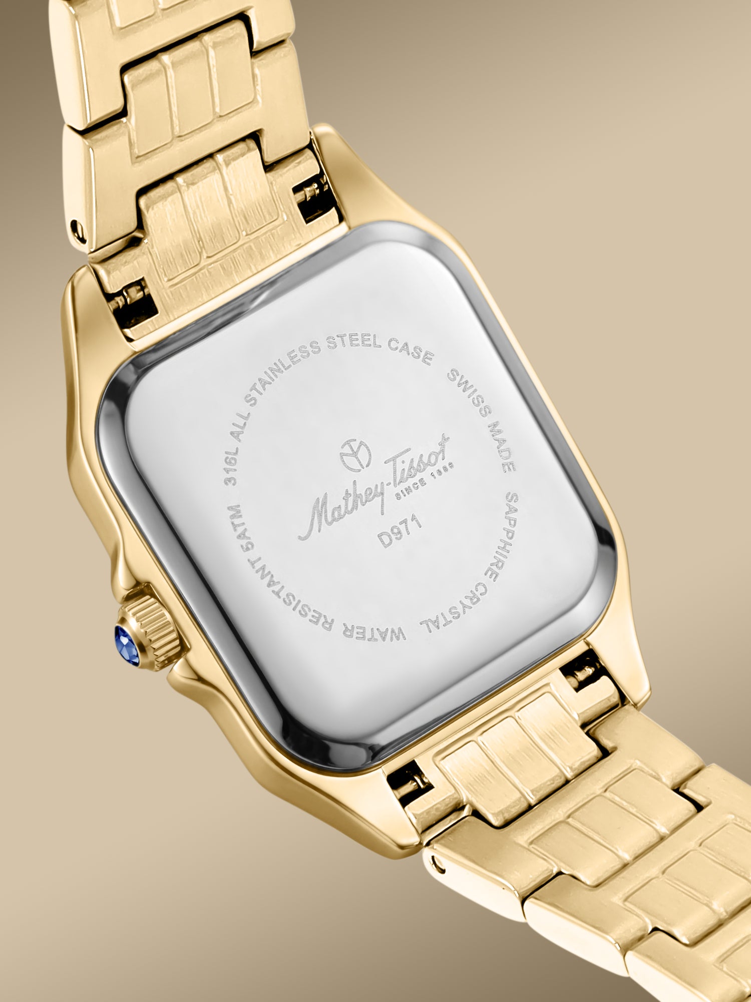 Mathey-Tissot Swiss Made Quartz White Mother of Pearl Dial Analog Watch - Ladies D971PQYI