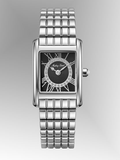 Mathey-Tissot Swiss Made Quartz Black Dial Analog Watch - Ladies D972AN