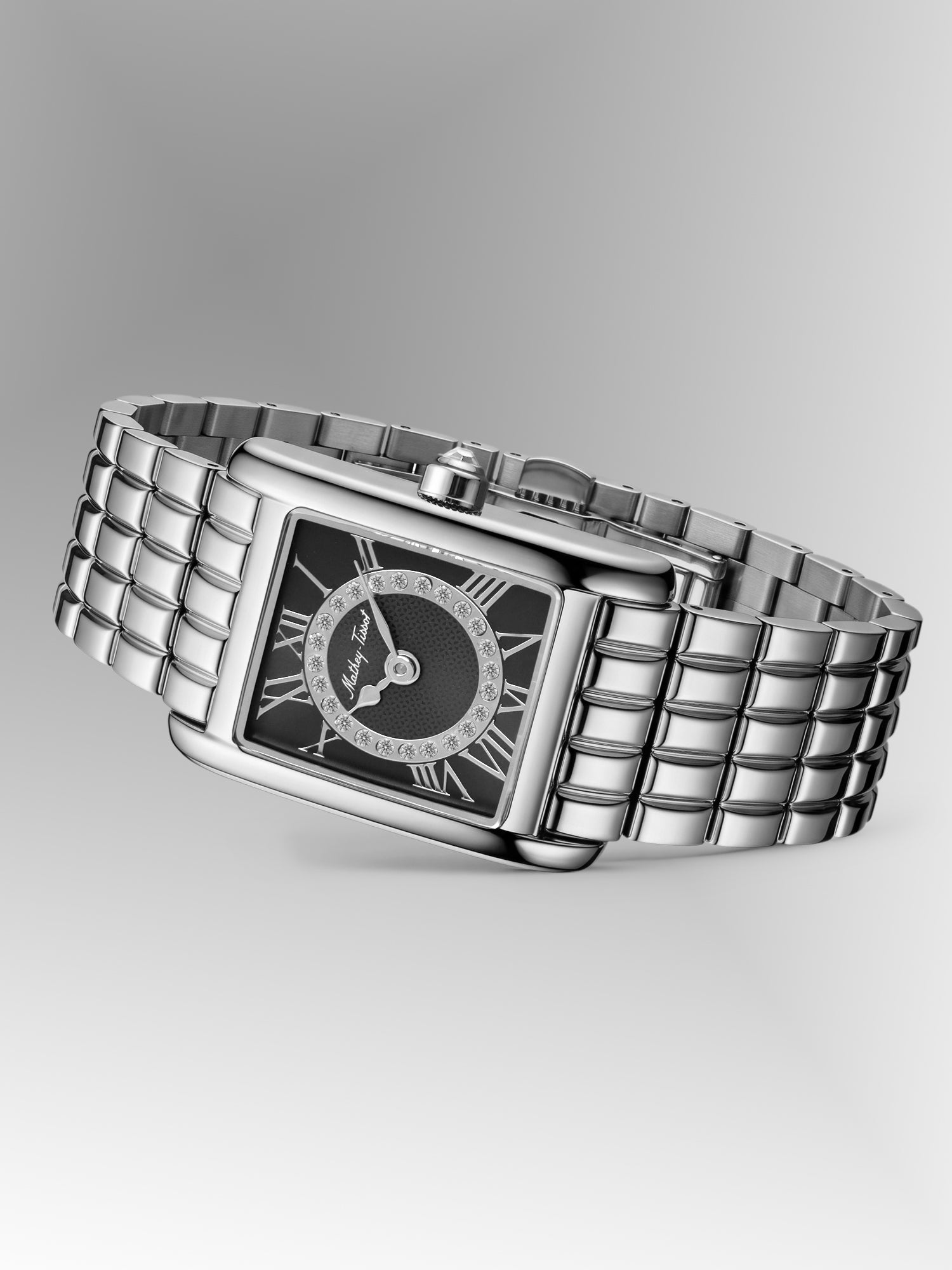 Mathey-Tissot Swiss Made Quartz Black Dial Analog Watch - Ladies D972AN