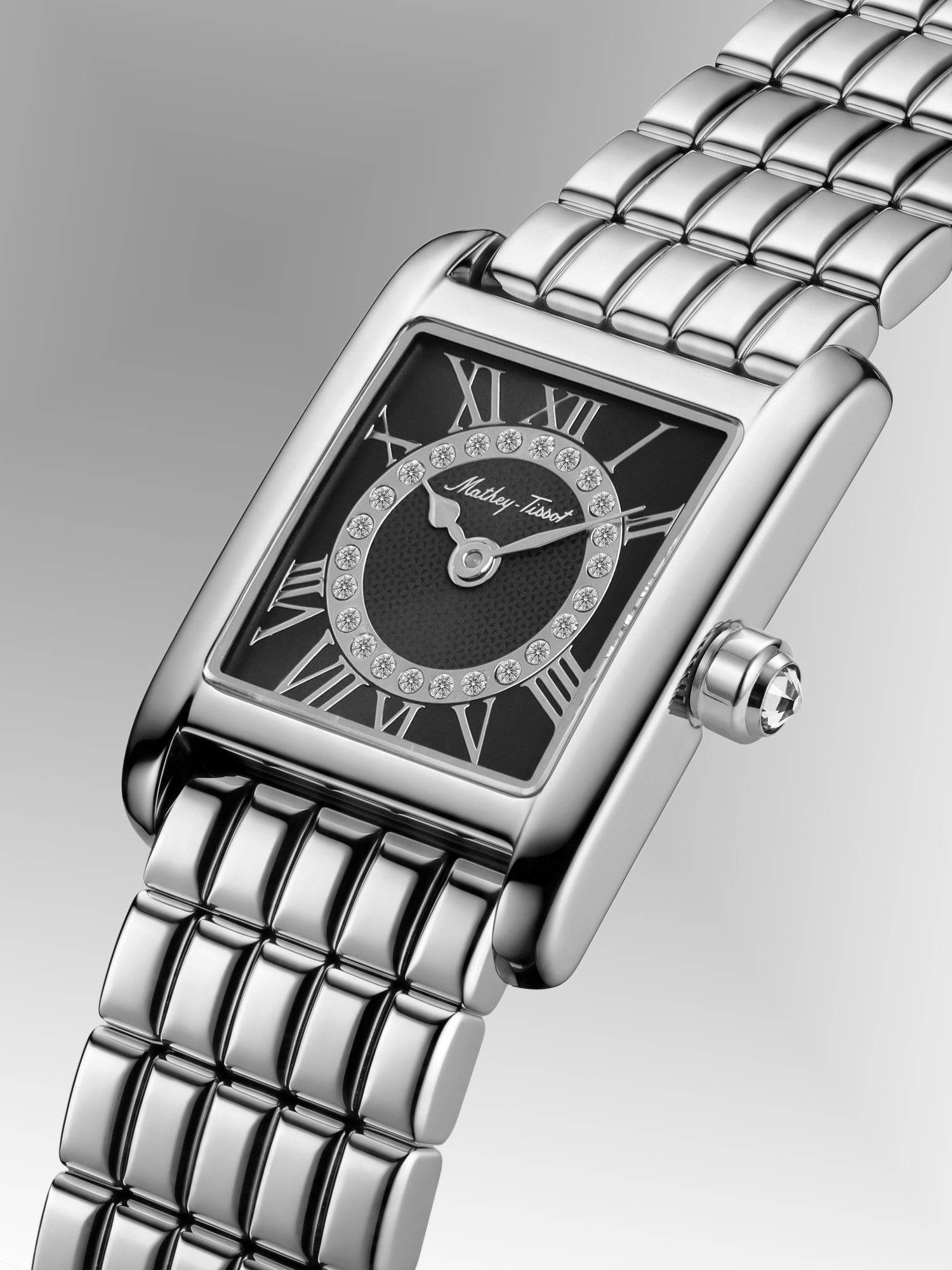 Mathey-Tissot Swiss Made Quartz Black Dial Analog Watch - Ladies D972AN
