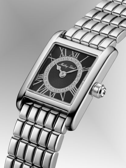 Mathey-Tissot Swiss Made Quartz Black Dial Analog Watch - Ladies D972AN