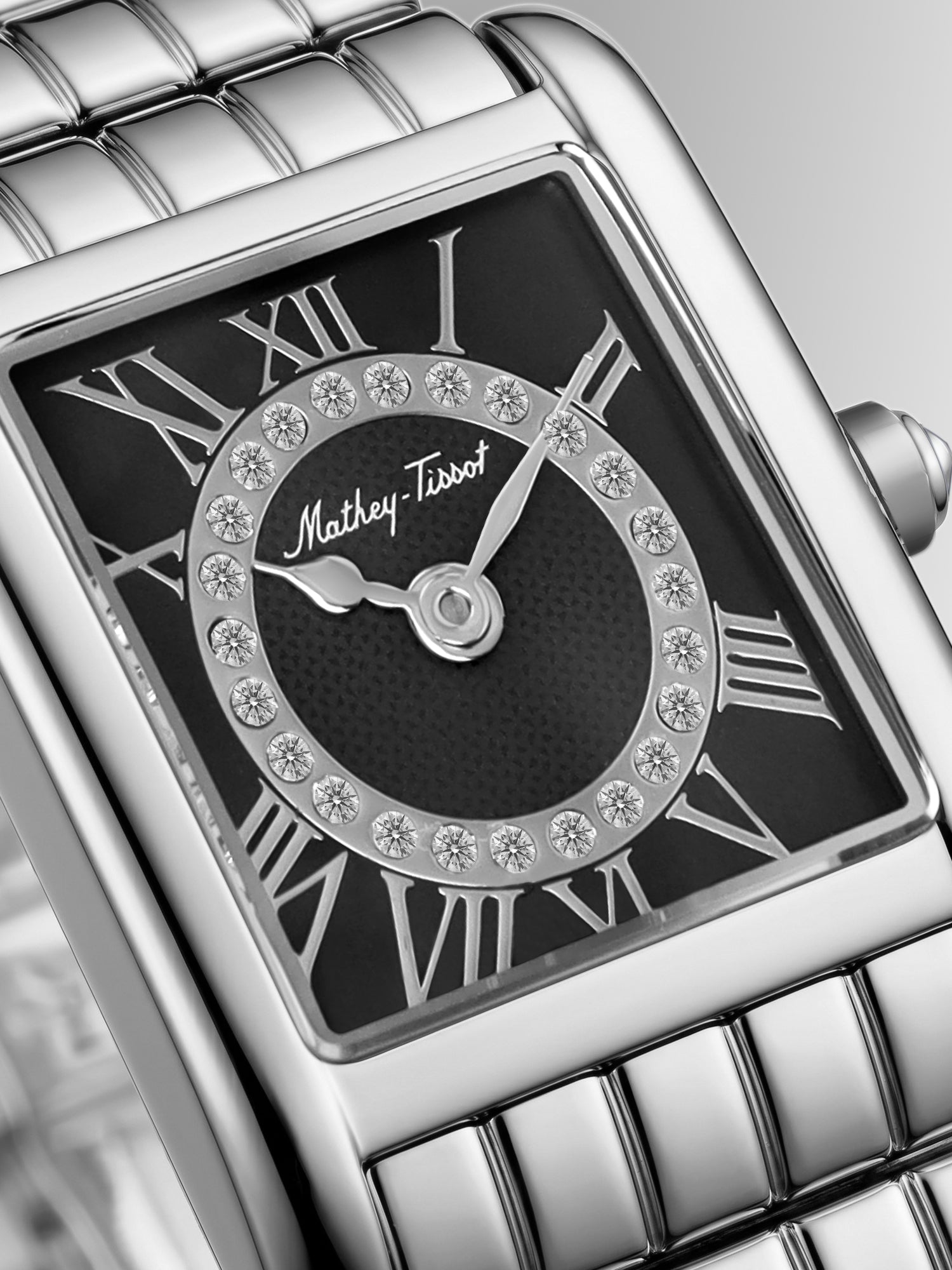 Mathey-Tissot Swiss Made Quartz Black Dial Analog Watch - Ladies D972AN