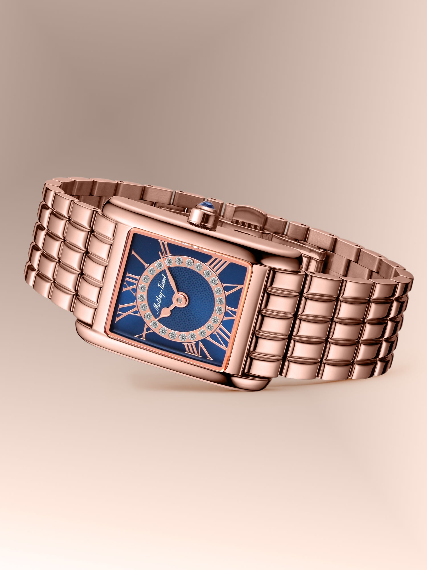 Mathey-Tissot Swiss Made Quartz Blue Dial Analog Watch - Ladies D972PRBU