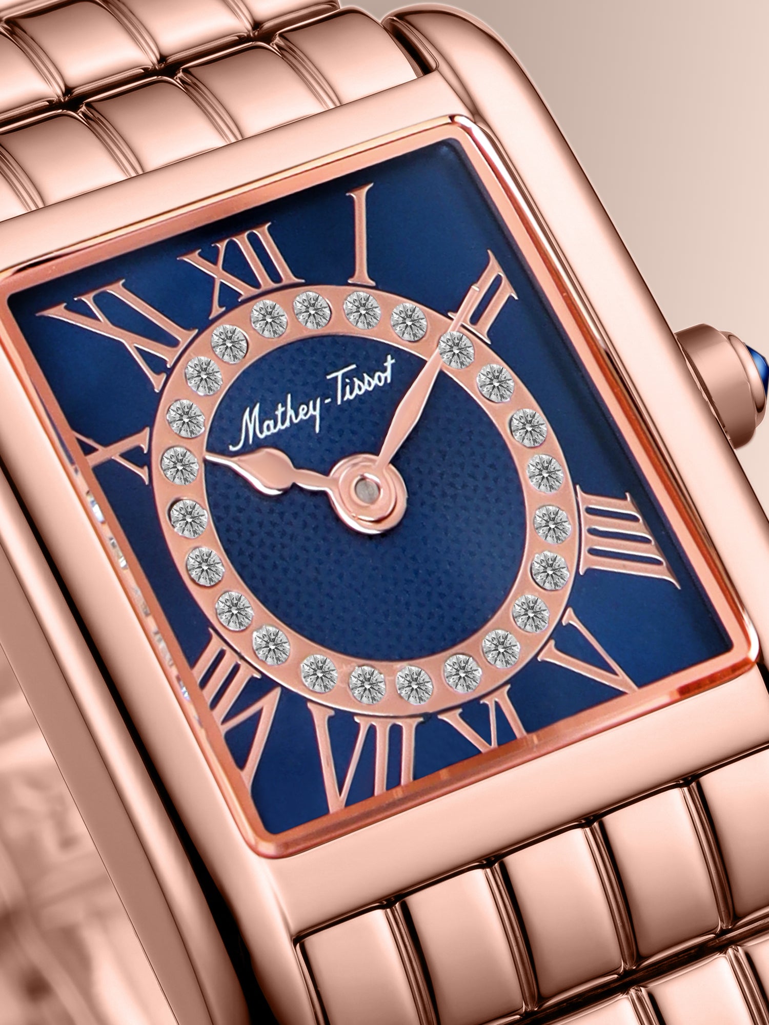 Mathey-Tissot Swiss Made Quartz Blue Dial Analog Watch - Ladies D972PRBU