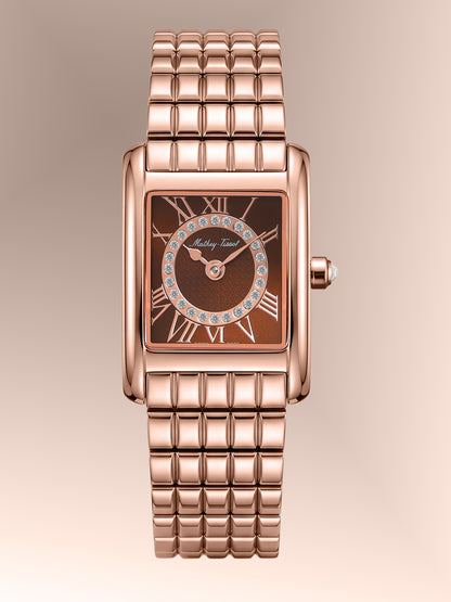 Mathey-Tissot Swiss Made Quartz Brown Dial Analog Watch - Ladies D972PRM