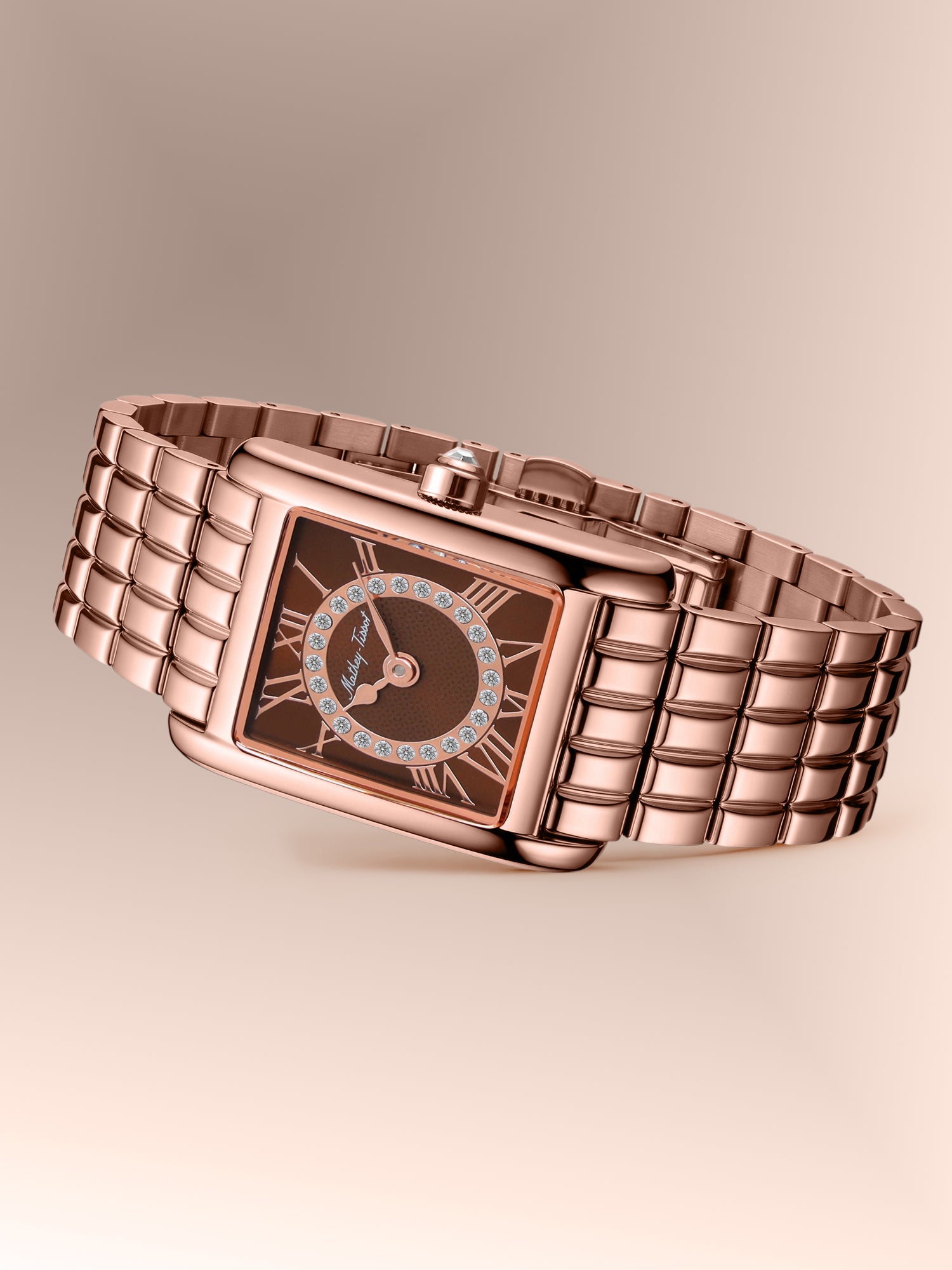 Mathey-Tissot Swiss Made Quartz Brown Dial Analog Watch - Ladies D972PRM