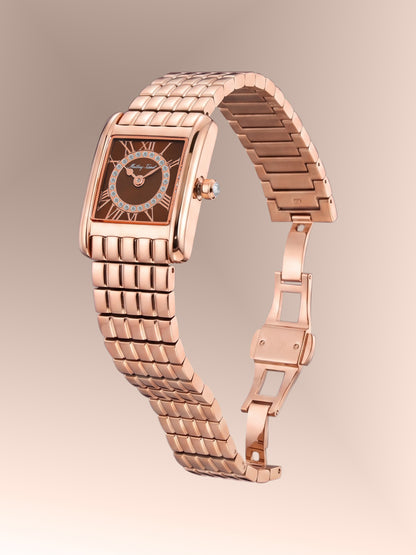 Mathey-Tissot Swiss Made Quartz Brown Dial Analog Watch - Ladies D972PRM