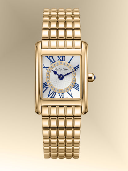Mathey-Tissot Swiss Made Quartz White Dial Analog Watch - Ladies D972PYI
