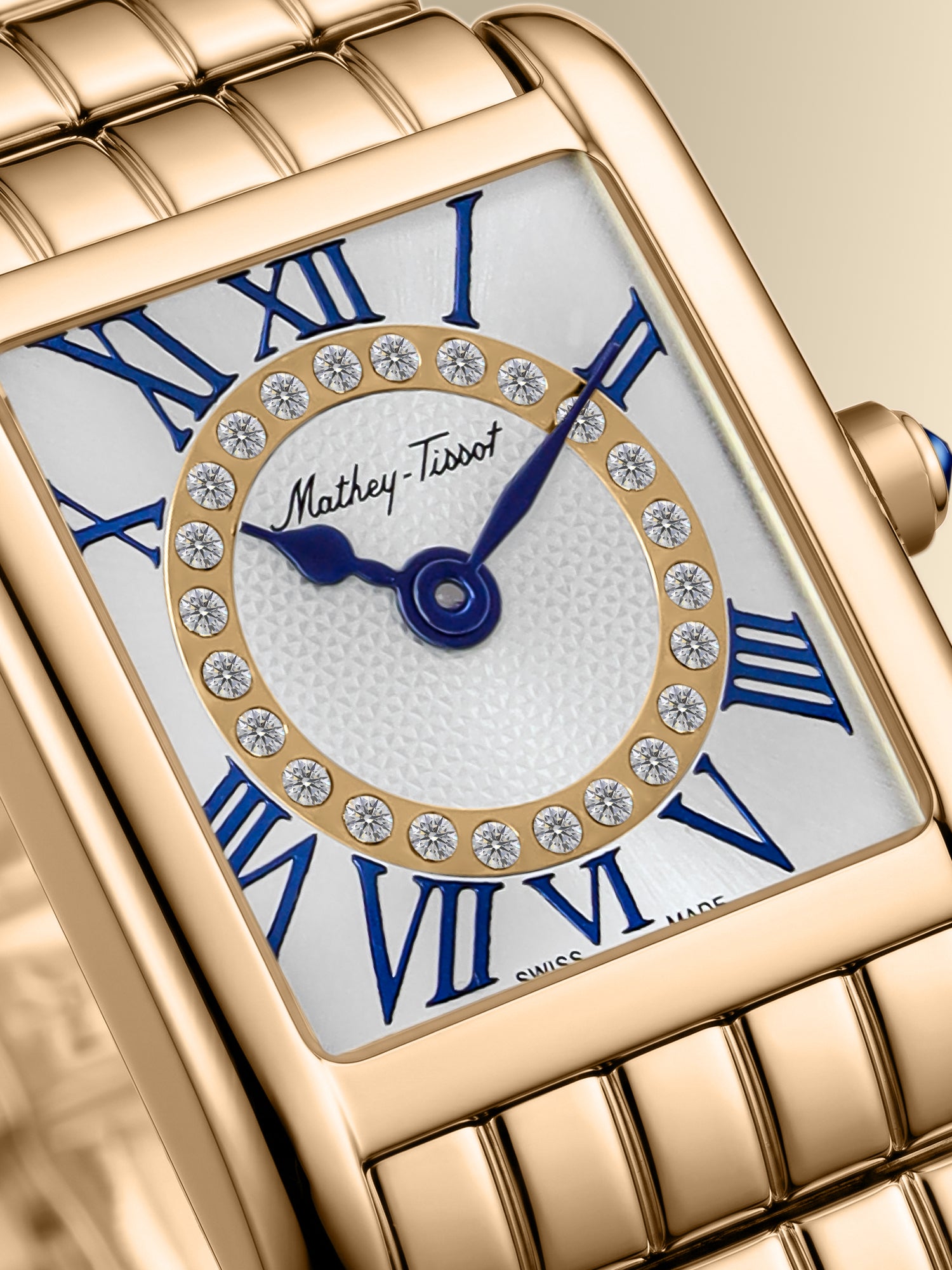 Mathey-Tissot Swiss Made Quartz White Dial Analog Watch - Ladies D972PYI
