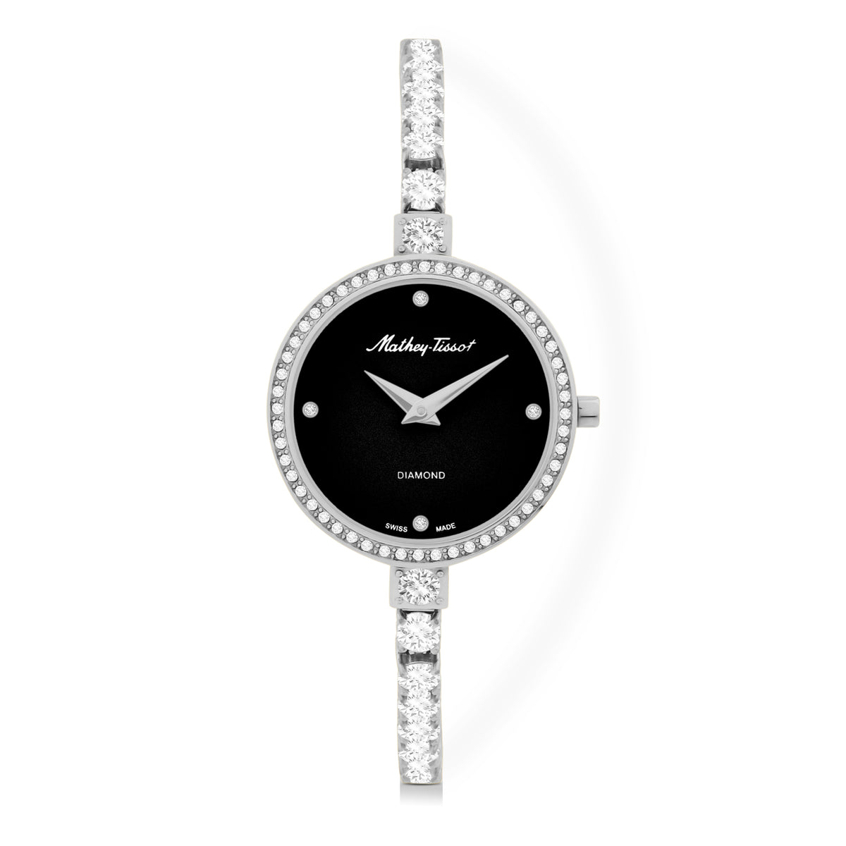 Mathey-Tissot Swiss Made Infinity Quartz Black Dial Analog Watch for Ladies - D986SAN
