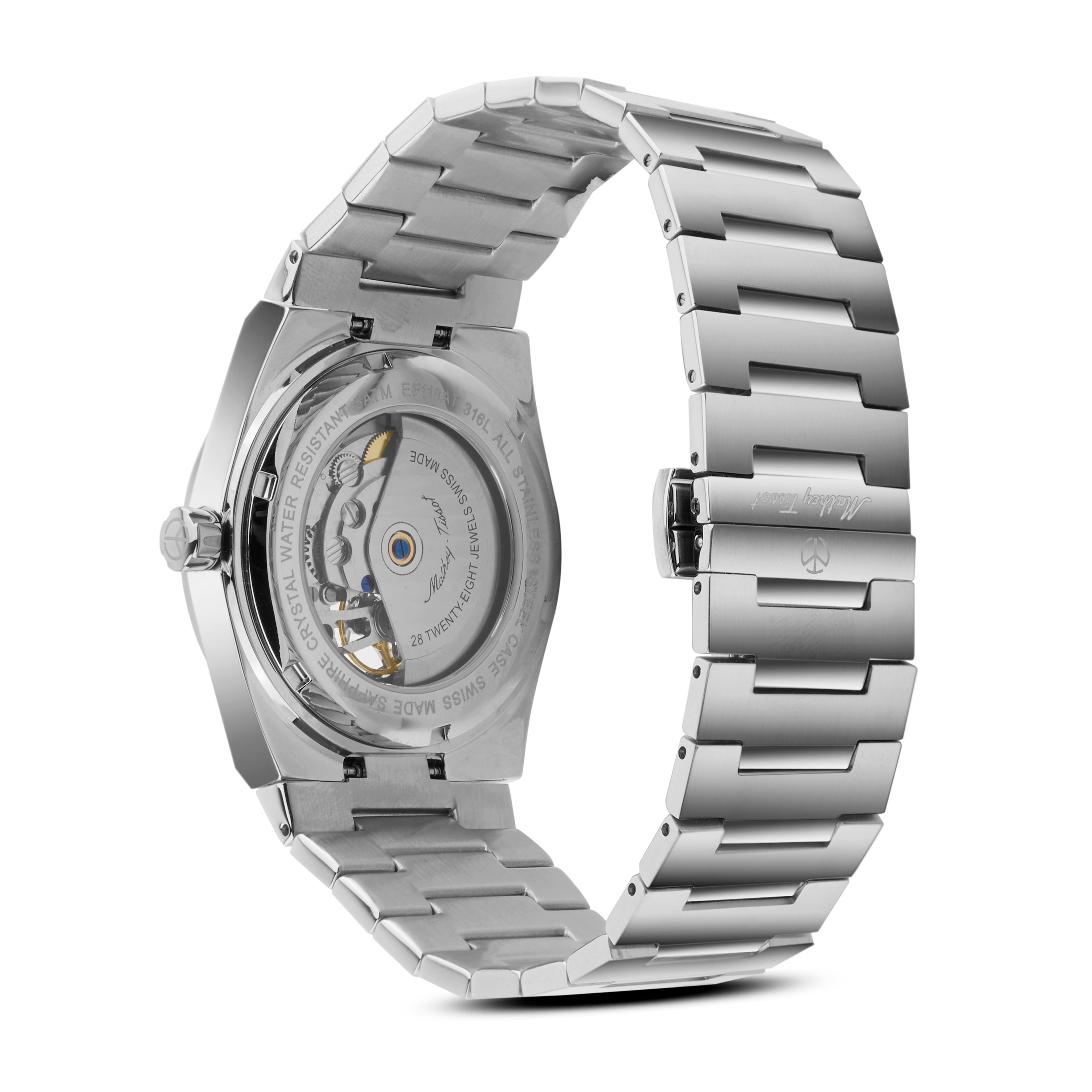 Mathey-Tissot Swiss Made Zeus Open Heart Automatic Blue Dial Analog Watch For Gents - EF118ATABU