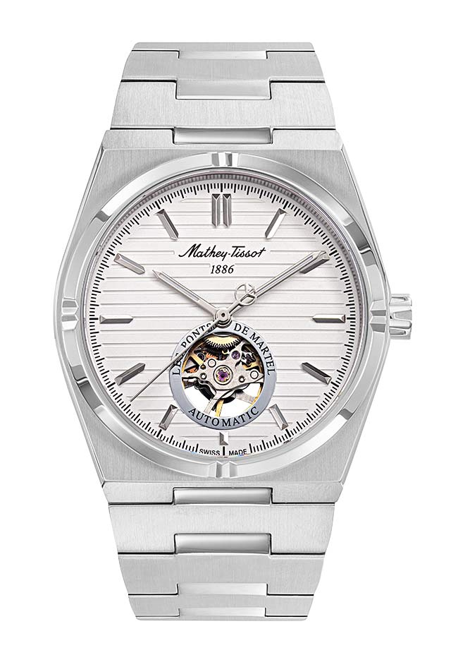 Mathey-Tissot Swiss Made Zeus Open Heart Automatic White Dial Analog Watch For Gents - EF118ATAS