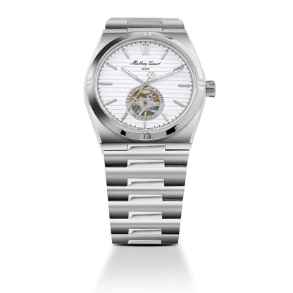 Mathey-Tissot Swiss Made Zeus Open Heart Automatic White Dial Analog Watch For Gents - EF118ATAS