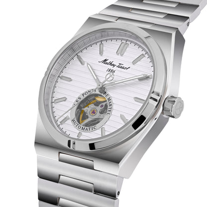 Mathey-Tissot Swiss Made Zeus Open Heart Automatic White Dial Analog Watch For Gents - EF118ATAS