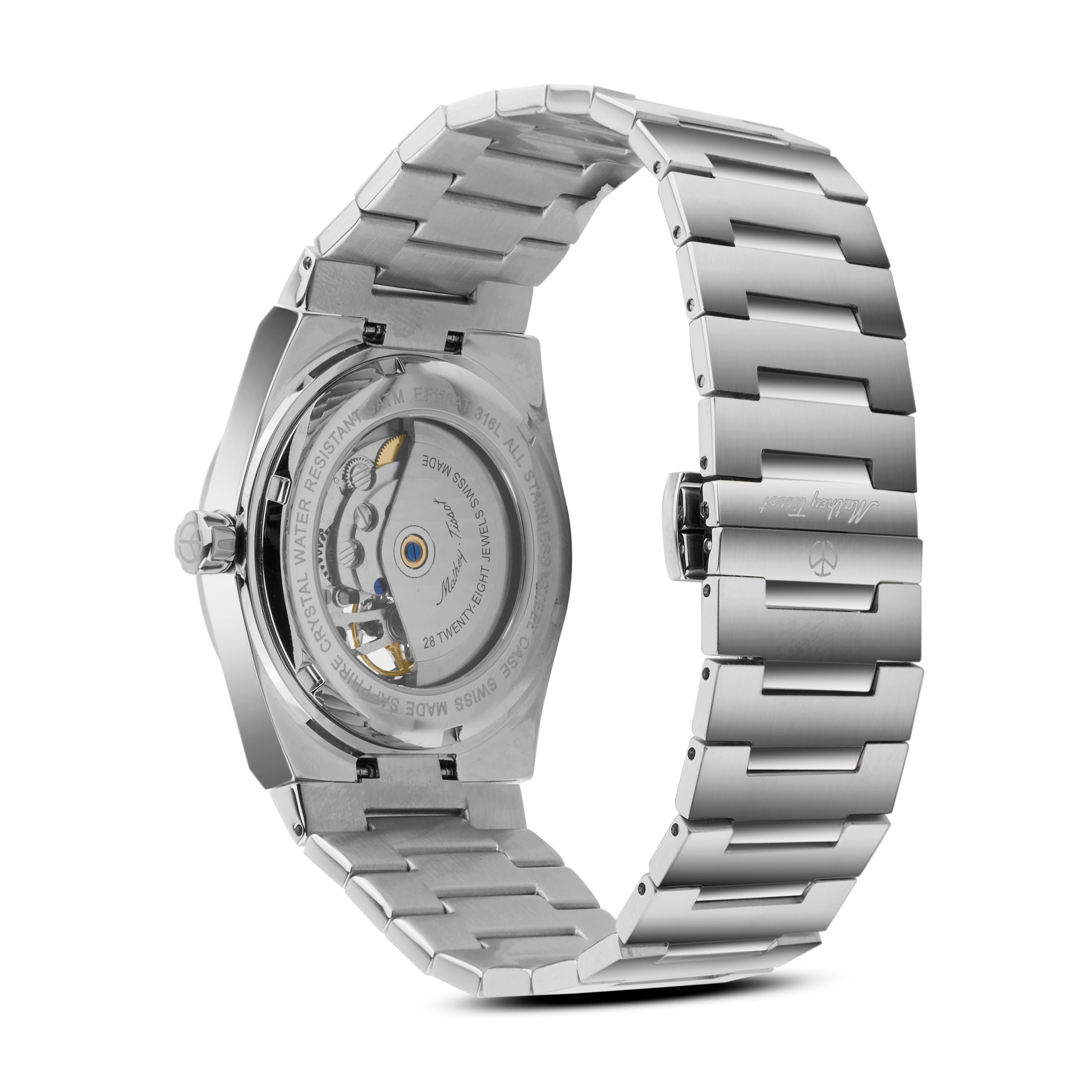 Mathey-Tissot Swiss Made Zeus Open Heart Automatic White Dial Analog Watch For Gents - EF118ATAS