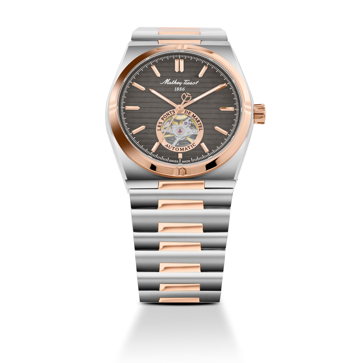 Mathey-Tissot Swiss Made Zeus Open Heart Automatic Black Dial Analog Watch For Gents - EF118ATRS