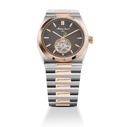 Mathey-Tissot Swiss Made Zeus Open Heart Automatic Black Dial Analog Watch For Gents - EF118ATRS