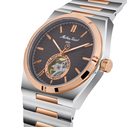Mathey-Tissot Swiss Made Zeus Open Heart Automatic Black Dial Analog Watch For Gents - EF118ATRS