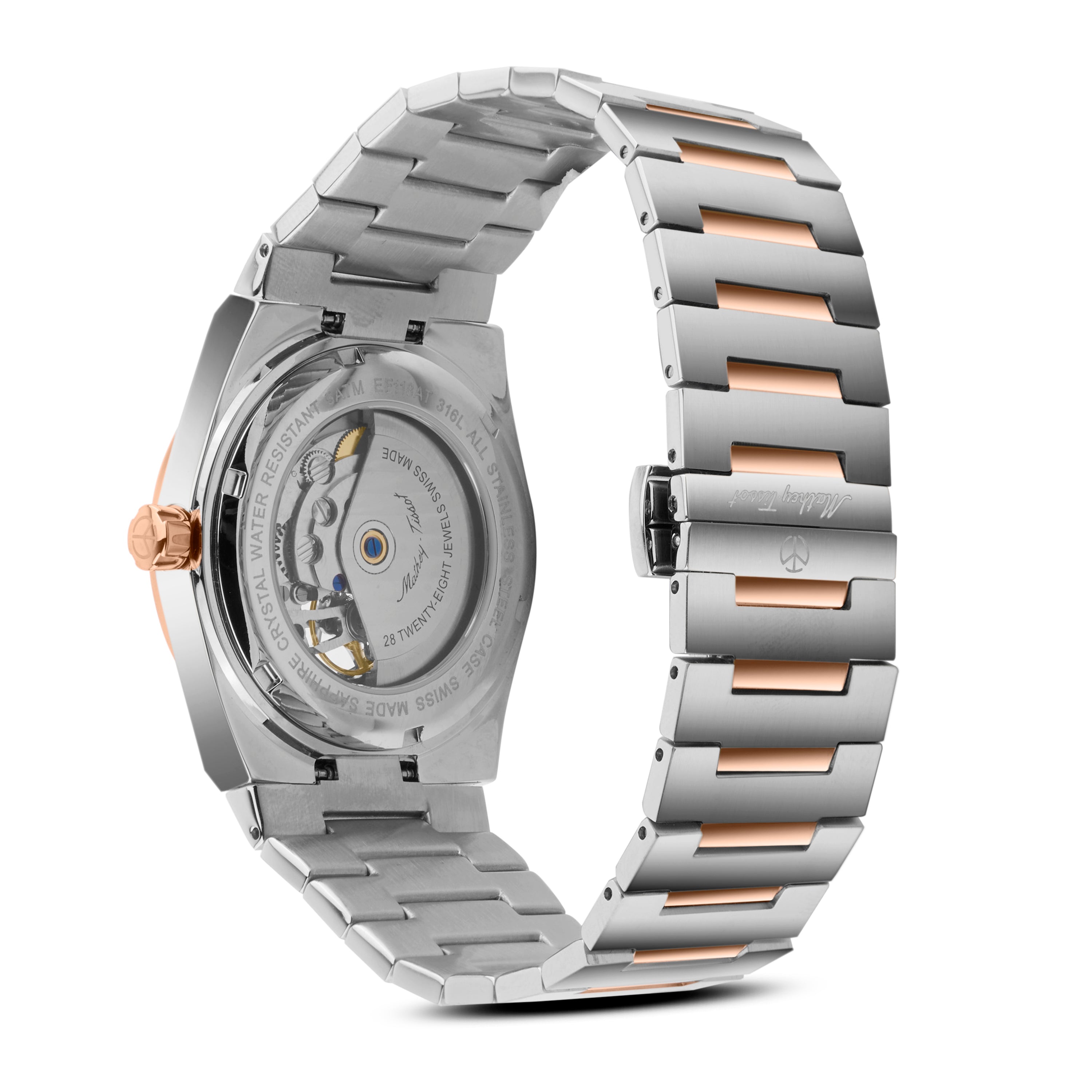 Mathey-Tissot Swiss Made Zeus Open Heart Automatic Black Dial Analog Watch For Gents - EF118ATRS