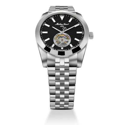 Mathey-Tissot Swiss Made Zeus Open Heart Automatic Black Dial Analog Watch For Gents - EF1450ATAN