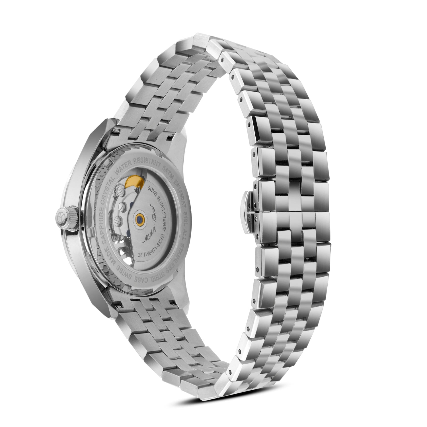 Mathey-Tissot Swiss Made Zeus Open Heart Automatic Black Dial Analog Watch For Gents - EF1450ATAN