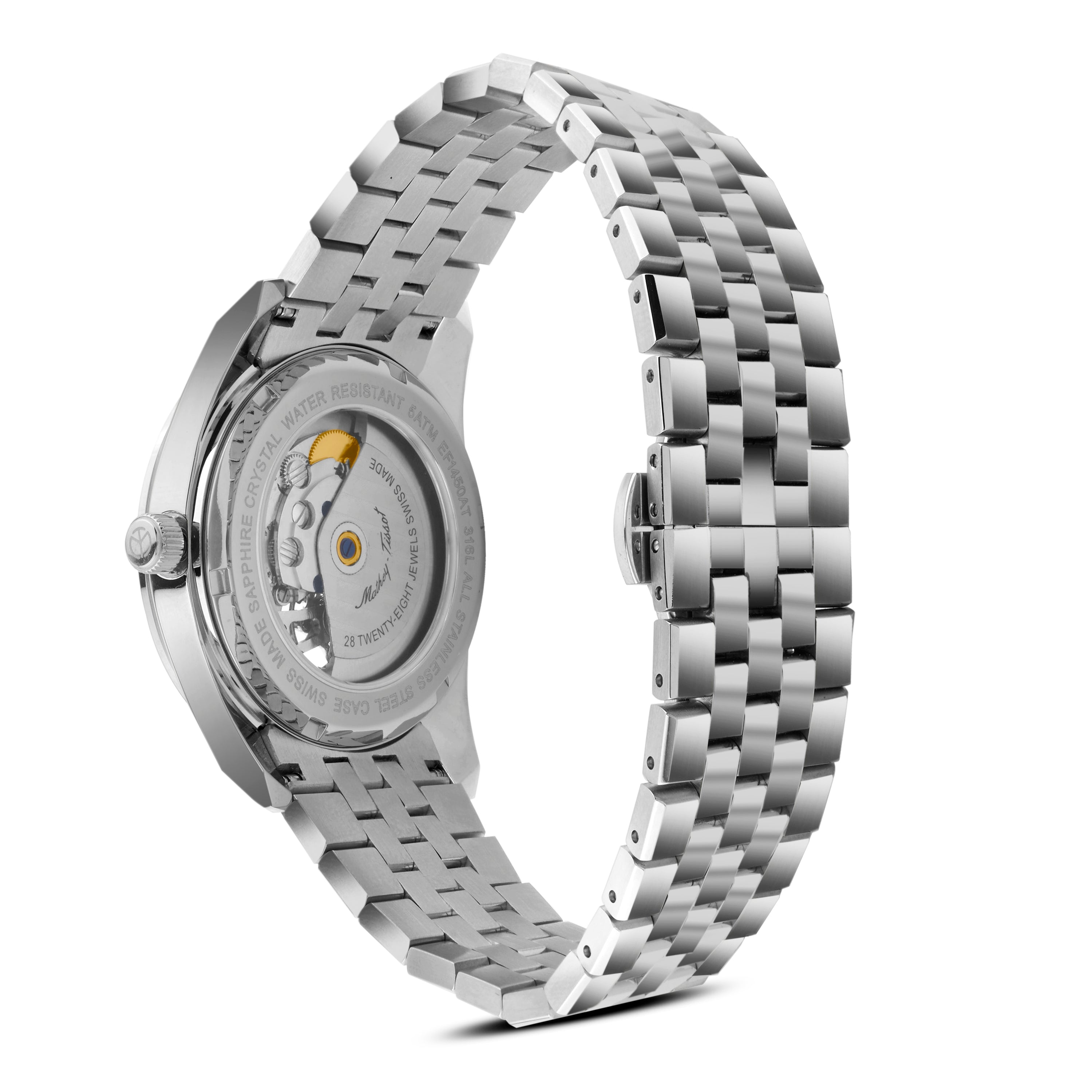 Mathey-Tissot Swiss Made Zeus Open Heart Automatic Grey Dial Analog Watch For Gents - EF1450ATAS