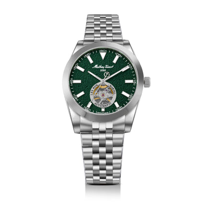 Mathey-Tissot Swiss Made Zeus Open Heart Automatic Green Dial Analog Watch For Gents - EF1450ATAV