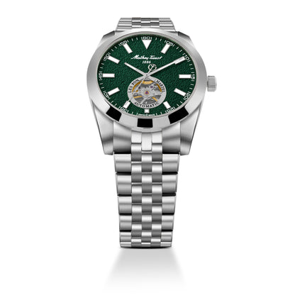 Mathey-Tissot Swiss Made Zeus Open Heart Automatic Green Dial Analog Watch For Gents - EF1450ATAV